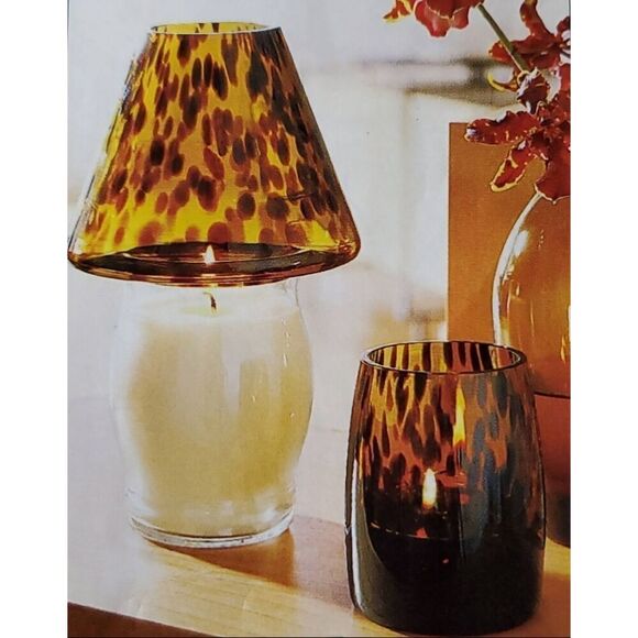 🩵Partylite Tortoise Jar Candle Shade & Tealight/Votive Candle Cup Set - Picture 1 of 9